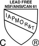 Lead Free NSF/ANSI/CAN 61 C IAPMO R&T Mark of Conformity